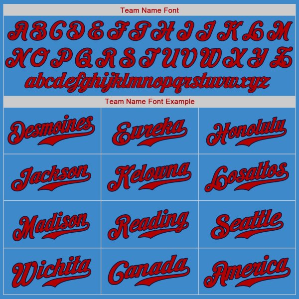 Preschool Custom Powder Blue Red-Navy Authentic Baseball Jersey