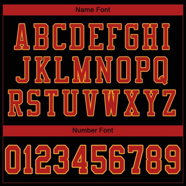 Kid's Custom Black Scarlet-Gold Mesh Authentic Football Jersey