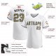 Women's Custom White Camo-Black Authentic American Flag Fashion Baseball Jersey