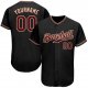 Women's Custom Black Crimson-Khaki Authentic Baseball Jersey